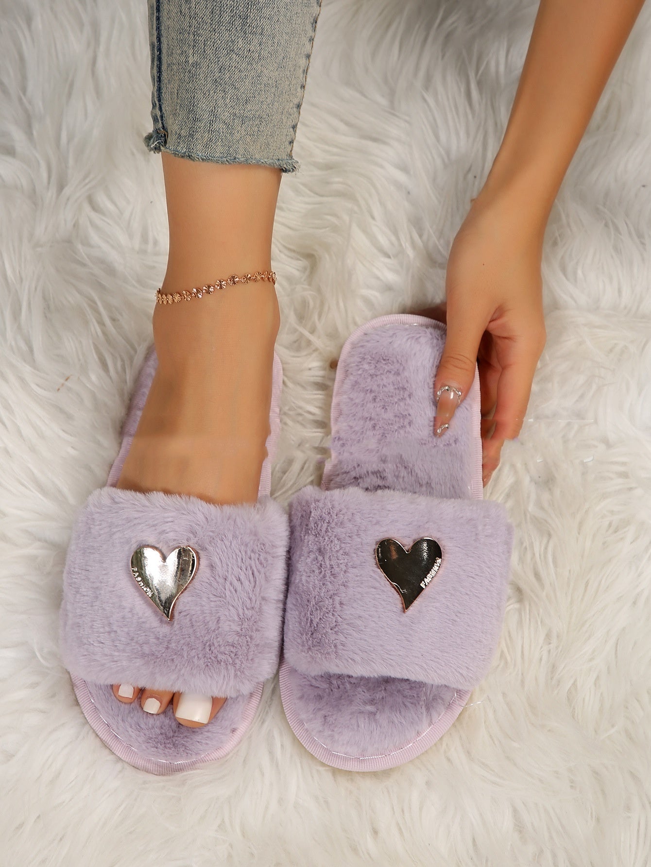 Fluffy Slipper Fall Winter Warm Home Fur Furry Slippers Women Plush Sh