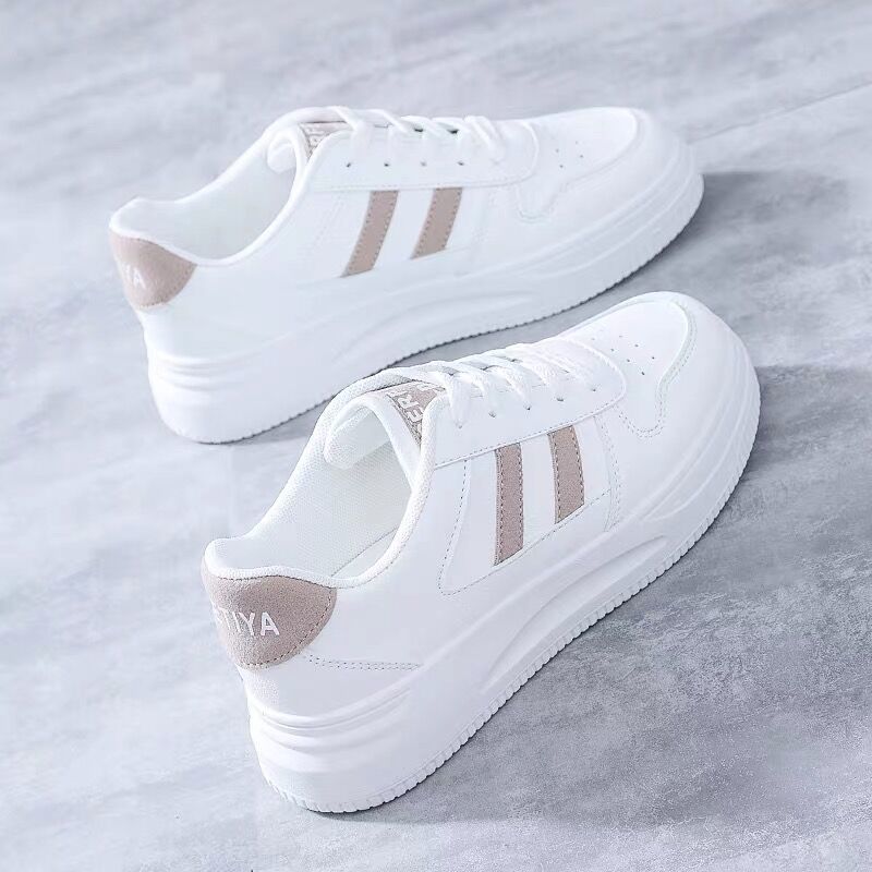 Women's All-matching Casual Sports Leather Summer White Sneakers Inter