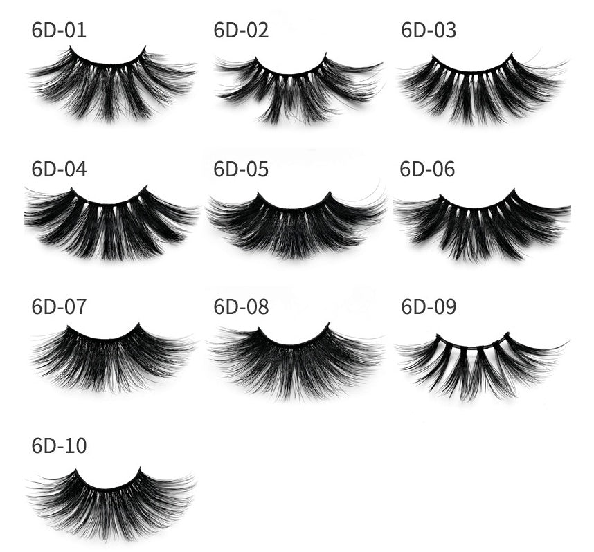 Nethong 25mm mink false eye lashes 6D three-dimensional messy cross-ey