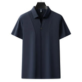 Business Casual Solid Color Polo Shirt Men shopluxelook.store