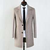 Double-faced Woolen Goods Wool Overcoat Mid-length Herringbone Pattern Handsome Jacket shopluxelook.store