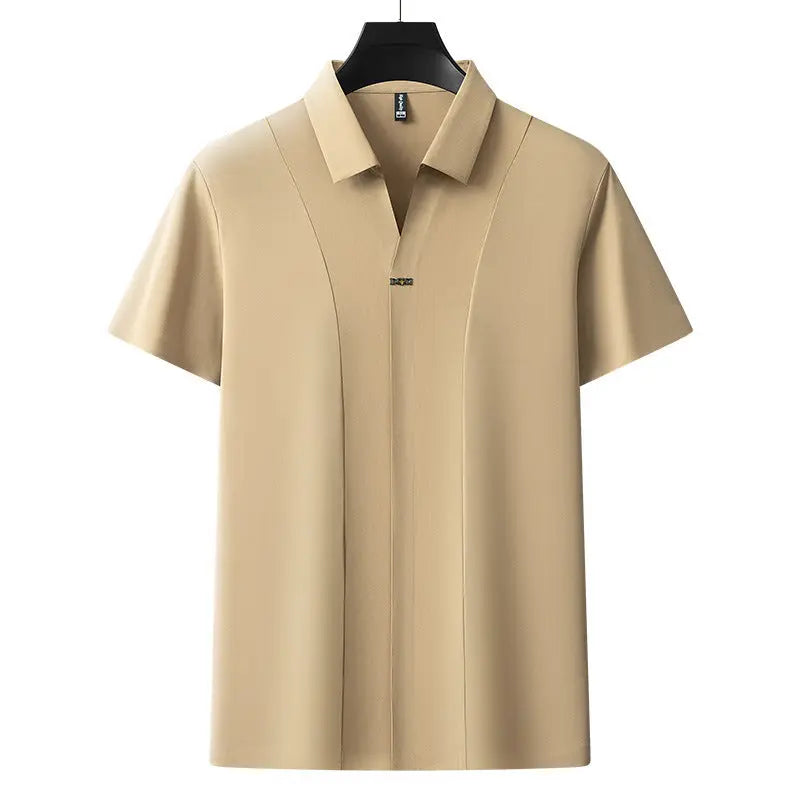 Business Casual Solid Color Polo Shirt Men shopluxelook.store