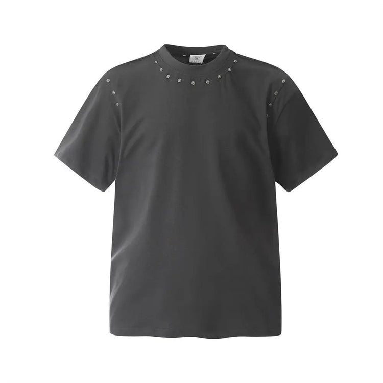 Metal Decorative Rivets T-shirt For Men shopluxelook.store