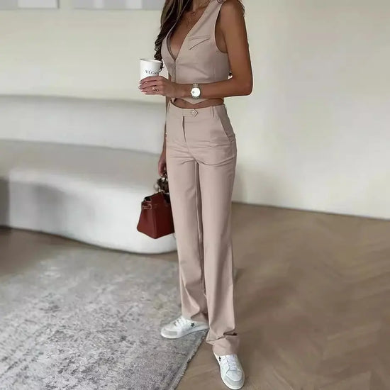 Autumn New Vest Top Loose Trousers Two-piece Set - shopluxelook.store