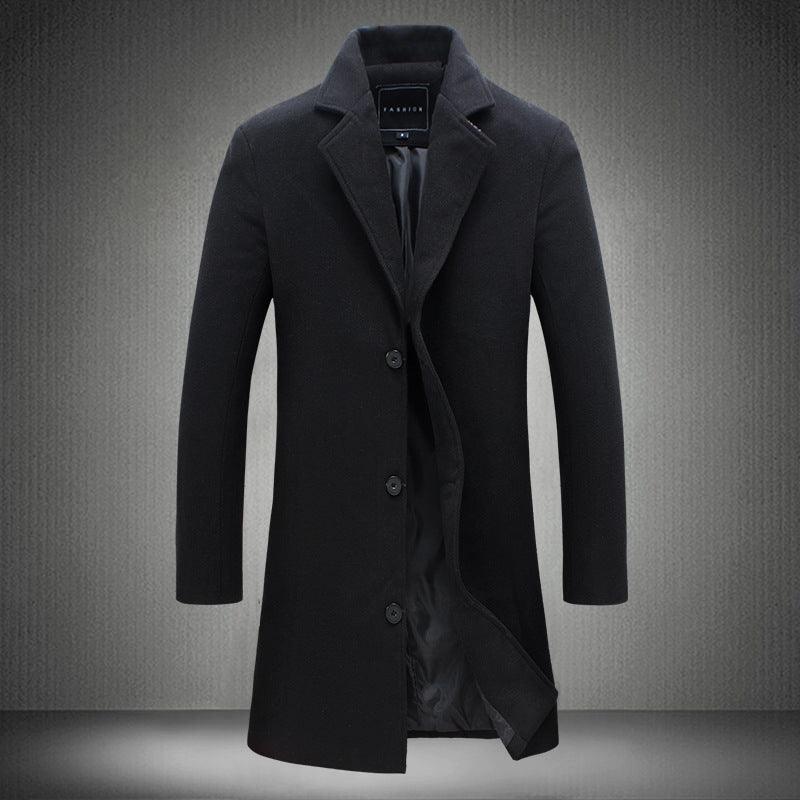 Autumn And Winter New Mens Solid Color Casual Business Woolen Coats-shopluxelook.store