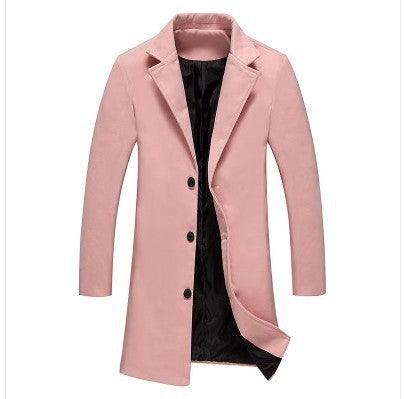 Autumn And Winter New Mens Solid Color Casual Business Woolen Coats-shopluxelook.store