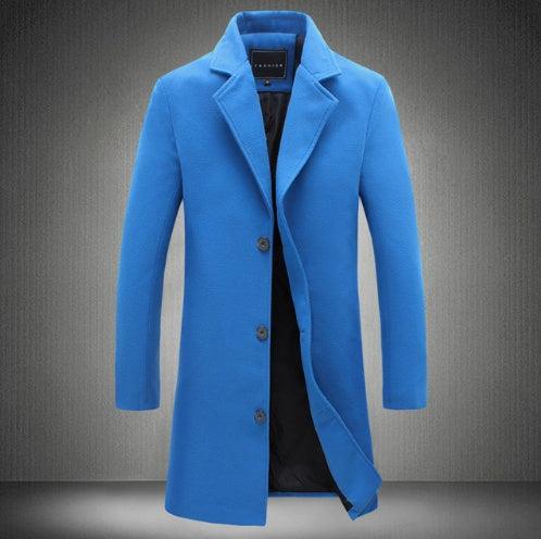 Autumn And Winter New Mens Solid Color Casual Business Woolen Coats-shopluxelook.store