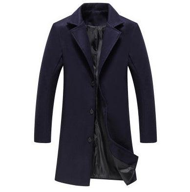 Autumn And Winter New Mens Solid Color Casual Business Woolen Coats-shopluxelook.store