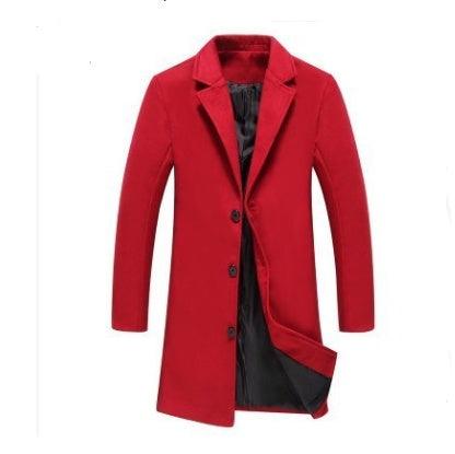 Autumn And Winter New Mens Solid Color Casual Business Woolen Coats-shopluxelook.store