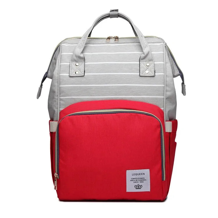 Fashion Maternity Nappy Bag - Red Stripe