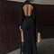 Black Backless Slim Long Dress for Women High Split Fashion Long Sleeve Patchwork Party Dress Ladies Elegant Maxi Dress-shopluxelook.store