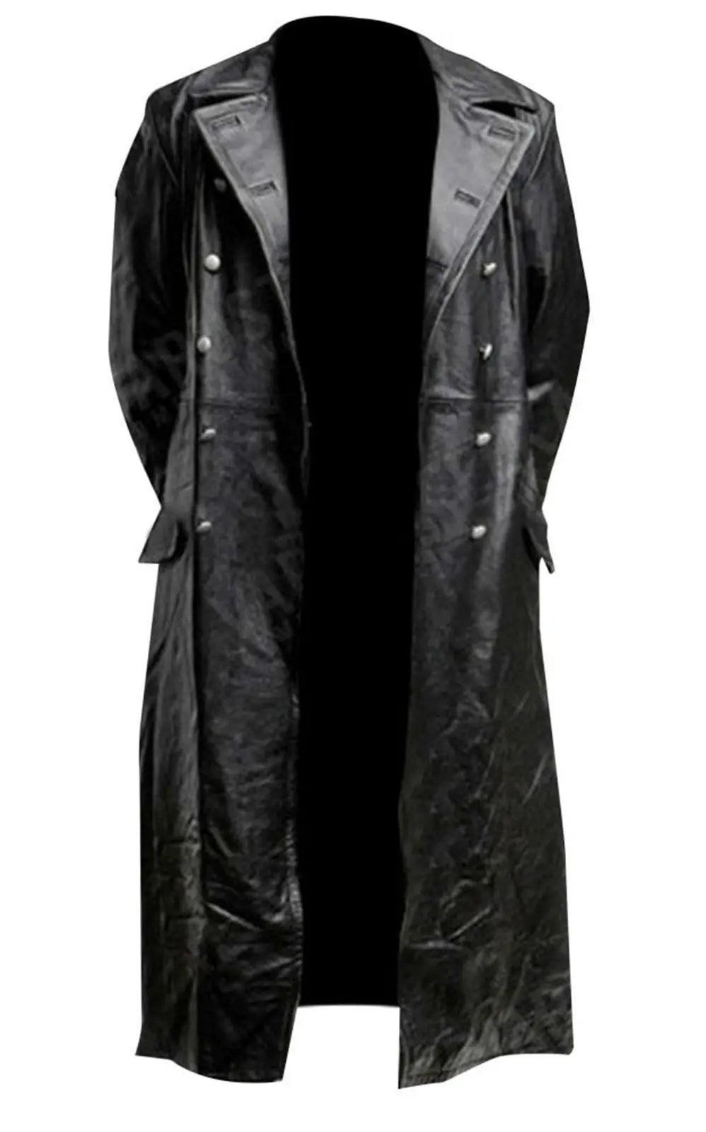 black leather trench coat-Black Leather Trench Coat-shopluxelook.store