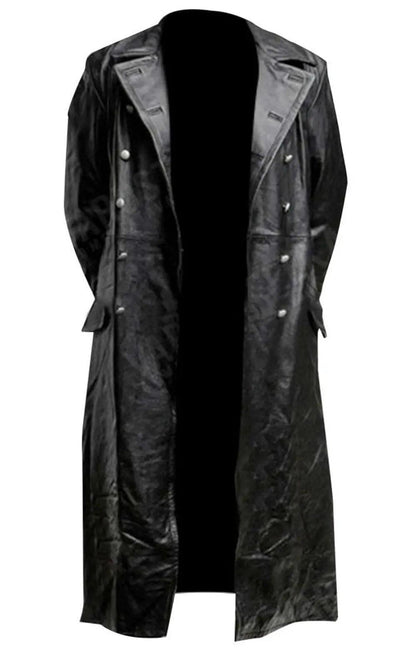 Black Leather Trench Coat-shopluxelook.store