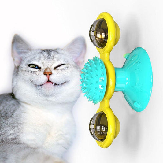 Cat Rotating Windmill Multi-Function Toys Itch Scratching Device Teeth Shining Toy-shopluxelook.store