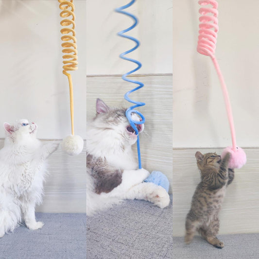 Cat Toy Self-Hi Sucker Spring Rabbit Hair Ball Interactive Play Pet Supplies Interactive Toys-shopluxelook.store