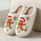 Christmas Snowflake Gingerbread Slippers Winter Indoor Non-slip Floor Bedroom Fuzzy House Shoes For Women Home Slippers-shopluxelook.store