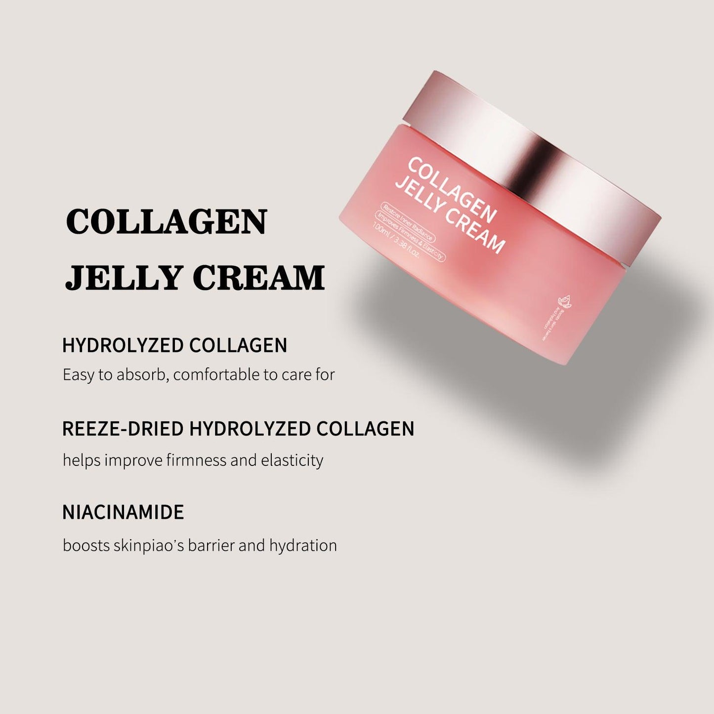 Collagen Jelly Face Cream Nicotinamide Gel Moisturizing And Brightening Facial Mask Anti-aging Shrinks Pores Jelly Cream Essence-shopluxelook.store