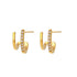 Crystal Paved Double Layer Hollow Huggie Earrings for Ladies Double Layer Earrings-shopluxelook.store