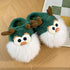 Cute Cartoon Christmas Deer Cotton Shoes Winter Indoor Floor Home Slippers Half-covered Heel Warm Plush Shoes Women-shopluxelook.store