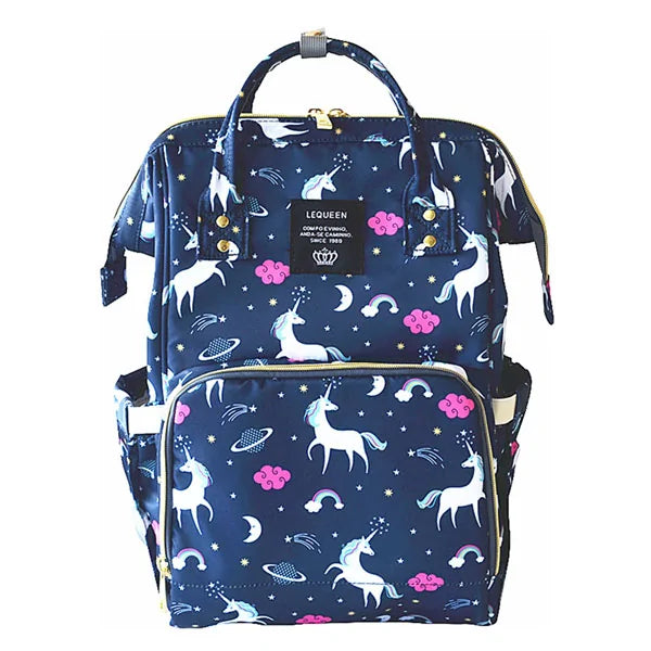 Fashion Maternity Nappy Bag - Navy Unicorn