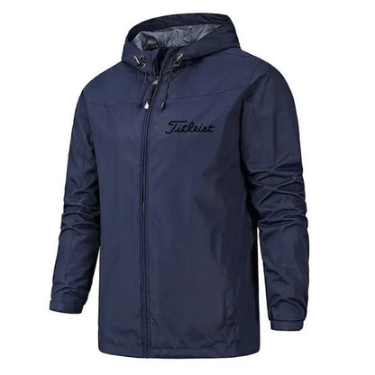 Men's Waterproof Windbreaker Jacket - Dark Blue 1 / Large