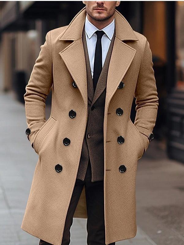 fall-winter-men-woolen-coat-double-breasted-long-Fall Winter Men Woolen Coat Double Breasted Long-shopluxelook.store