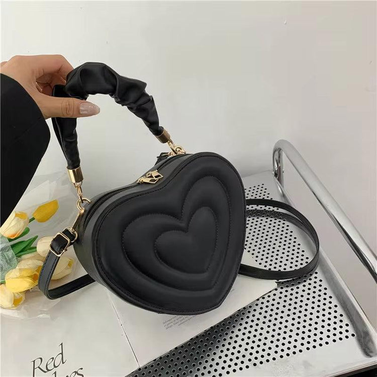 Fashion Love Heart Shape Shoulder Bag Small Handbags Designer Crossbody Bags for Women Solid Pu Leather Top Handle Bag-shopluxelook.store