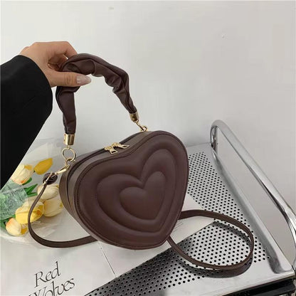 Fashion Love Heart Shape Shoulder Bag Small Handbags Designer Crossbody Bags for Women Solid Pu Leather Top Handle Bag-shopluxelook.store