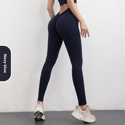 Fashion V-shaped Yoga Pants Ins High Waist Trousers Hip Lifting Sports Fitness Pants Womens Clothing-shopluxelook.store