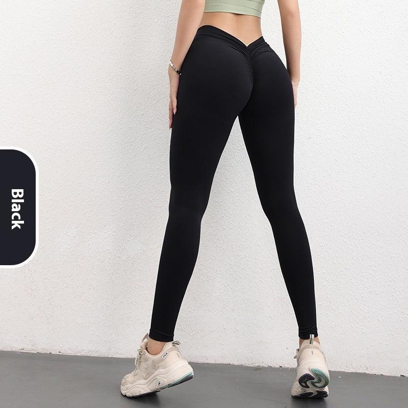 high waist yoga pants-Fashion V-shaped Yoga Pants Ins High Waist Trousers Hip Lifting Sports Fitness Pants Womens Clothing-shopluxelook.store