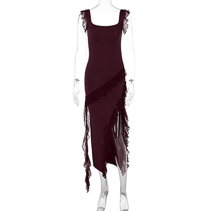 Female Summer Fashionable Stringy Selvedge Stitching Temperament Dress-shopluxelook.store