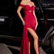 Fitted Stretch Satin Gown With Keyhole Detail-shopluxelook.store