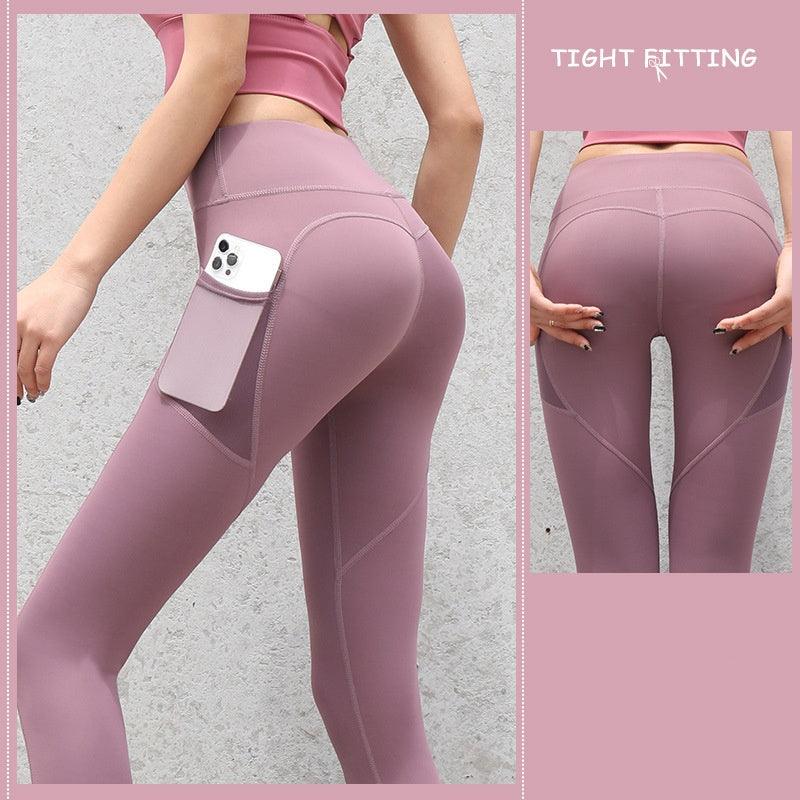 seamless leggings with pockets-Gym Sport Seamless Leggings With Pockets Push Up High Waist Pants Women Fitness Running Yoga Pants Gym Sport Seamless Leggings-shopluxelook.store