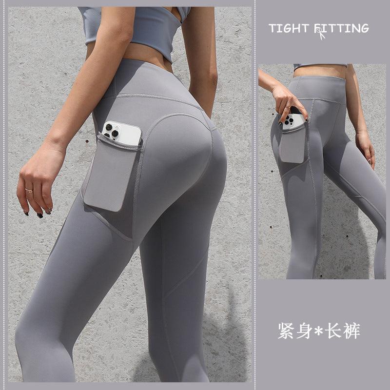 seamless leggings with pockets-Gym Sport Seamless Leggings With Pockets Push Up High Waist Pants Women Fitness Running Yoga Pants Gym Sport Seamless Leggings-shopluxelook.store