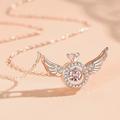 Heart-Beating Clavicle Chain with Smart Angel Wing-shopluxelook.store