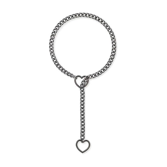 Heart O-Ring Punk Rock Cuban Long Necklace-shopluxelook.store