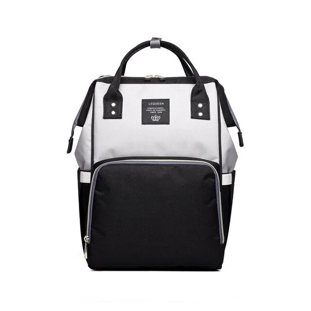 Fashion Maternity Nappy Bag - Black and Gray