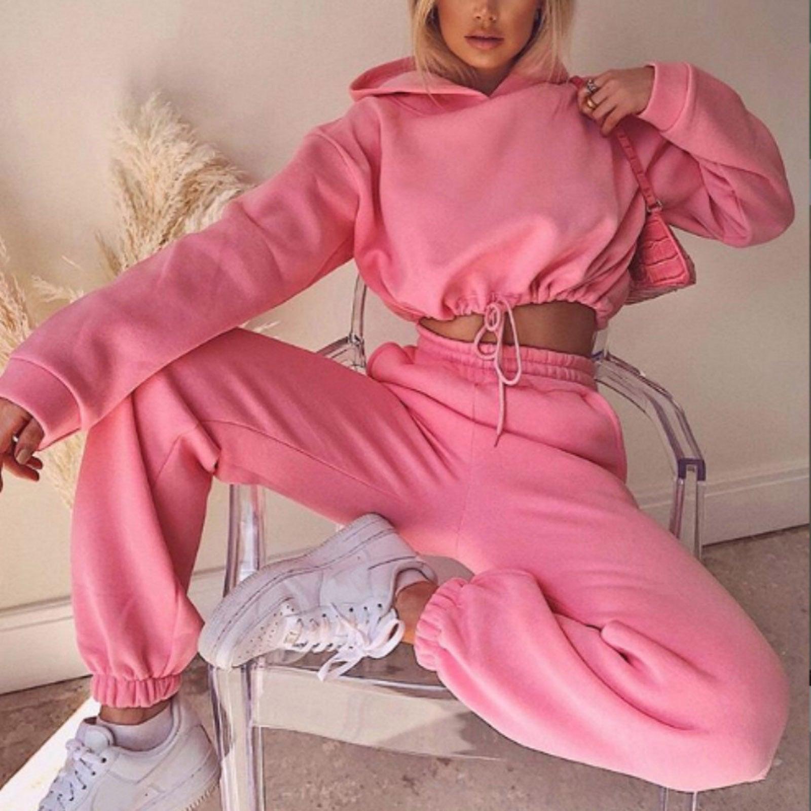 jogging suits for women-Jogging Suits for Women 2 Piece Sweatsuits Tracksuits Sexy Long Sleeve Hoodiecasual Fitness Sportswear-shopluxelook.store