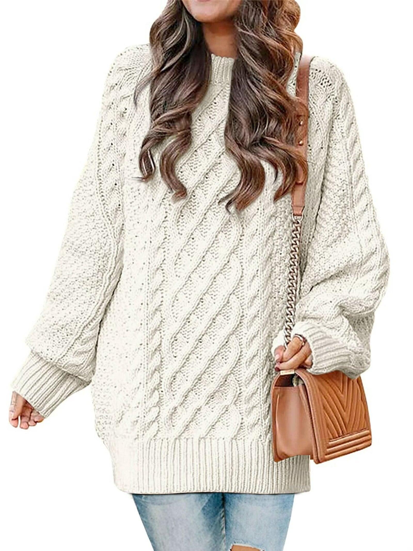 oversized sweaters women-Oversized Sweaters for Women Cable Knit Chunky Pullover Sweater-shopluxelook.store