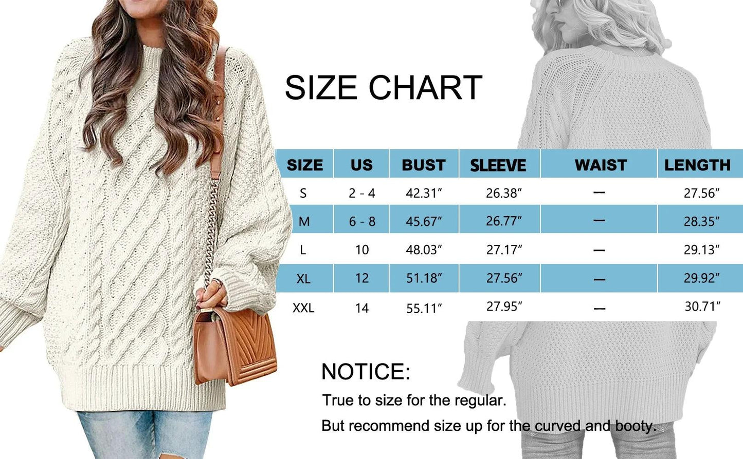 Oversized Sweaters for Women Cable Knit Chunky Pullover Sweater-shopluxelook.store