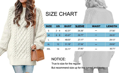 Oversized Sweaters for Women Cable Knit Chunky Pullover Sweater-shopluxelook.store