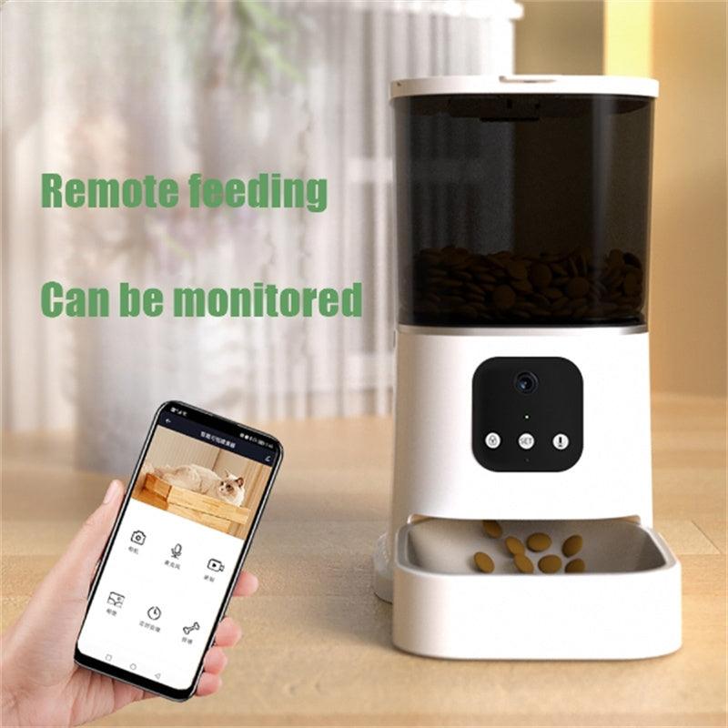 automatic pet feeder-Pet Automatic Feeder Large Capacity Smart Voice Recorder APP Control Timer Feeding Cat Dog Food Dispenser With WiFi Pet Bowl-shopluxelook.store