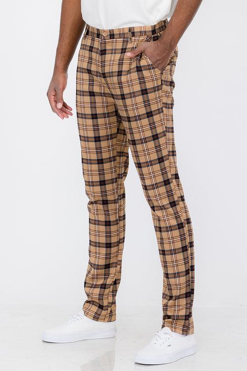 Plaid Slim Fit Trouser Pants-shopluxelook.store