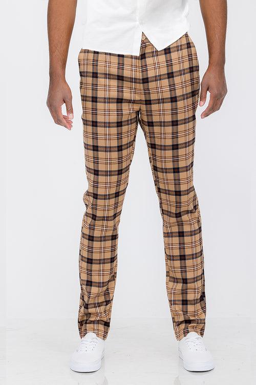 Plaid Slim Fit Trouser Pants-shopluxelook.store