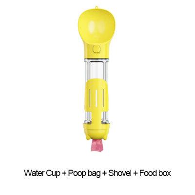 portable pet water bottle-Portable Cat Dog Water Bottle Food Feeder Drinker Poop Dispenser 3 In 1 Leak-proof Multifunctional Dog Water Bottle-shopluxelook.store