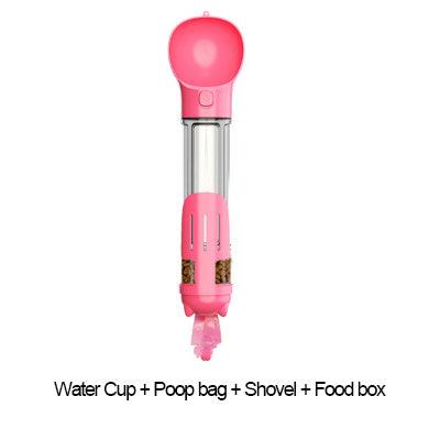 portable pet water bottle-Portable Cat Dog Water Bottle Food Feeder Drinker Poop Dispenser 3 In 1 Leak-proof Multifunctional Dog Water Bottle-shopluxelook.store