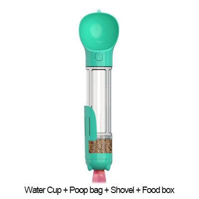 Portable Cat Dog Water Bottle Food Feeder Drinker Poop Dispenser 3 In 1 Leak-proof Multifunctional Dog Water Bottle-shopluxelook.store