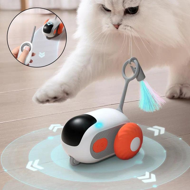 remote control interactive cat car toy-Remote Control Interactive Cat Car Toy USB Charging Chasing Automatic Self-moving Remote Smart Control Car Interactive Cat Toy Pet Products-shopluxelook.store