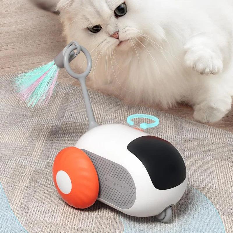 remote control interactive cat car toy-Remote Control Interactive Cat Car Toy USB Charging Chasing Automatic Self-moving Remote Smart Control Car Interactive Cat Toy Pet Products-shopluxelook.store