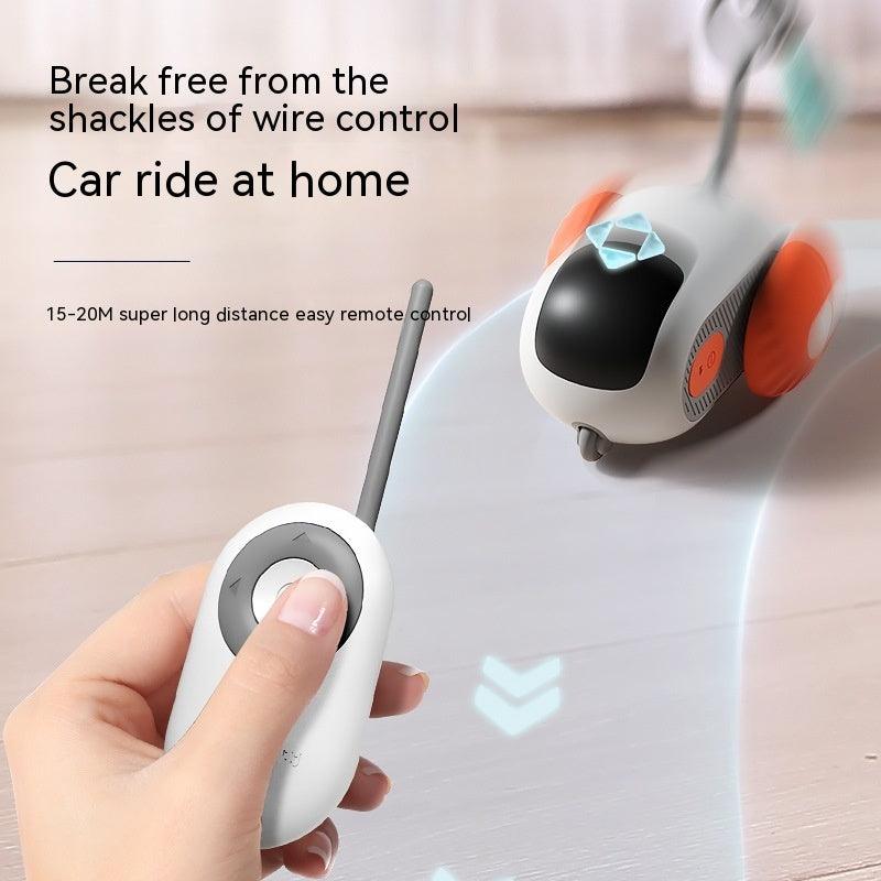 remote control interactive cat car toy-Remote Control Interactive Cat Car Toy USB Charging Chasing Automatic Self-moving Remote Smart Control Car Interactive Cat Toy Pet Products-shopluxelook.store